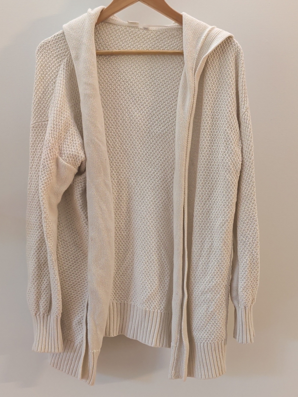 GAP Cream Chunky Knit Hooded Cardigan Size M